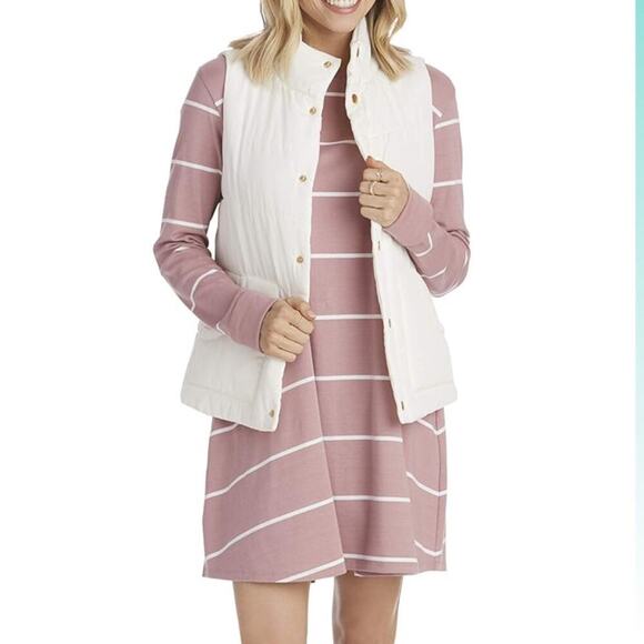 Mud Pie Jackets & Blazers - Mudpie White puffer vest women’s winter size medium casual